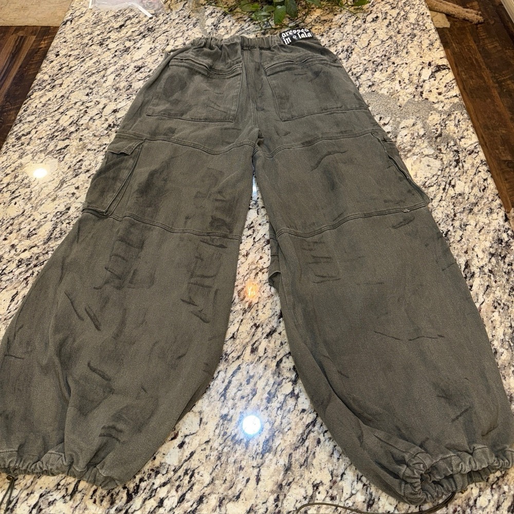 Dressed In LALA Canvas Parachute Pants Streetwear Sz M Oversized Hip Hop - Picture 9 of 16